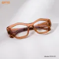 Hexed - Geometric Brown Glasses for Women
